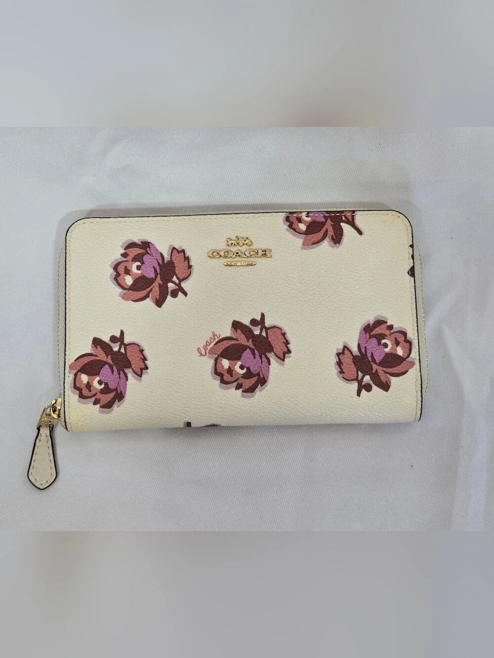 Coach Floral Accordian Zip Wallet